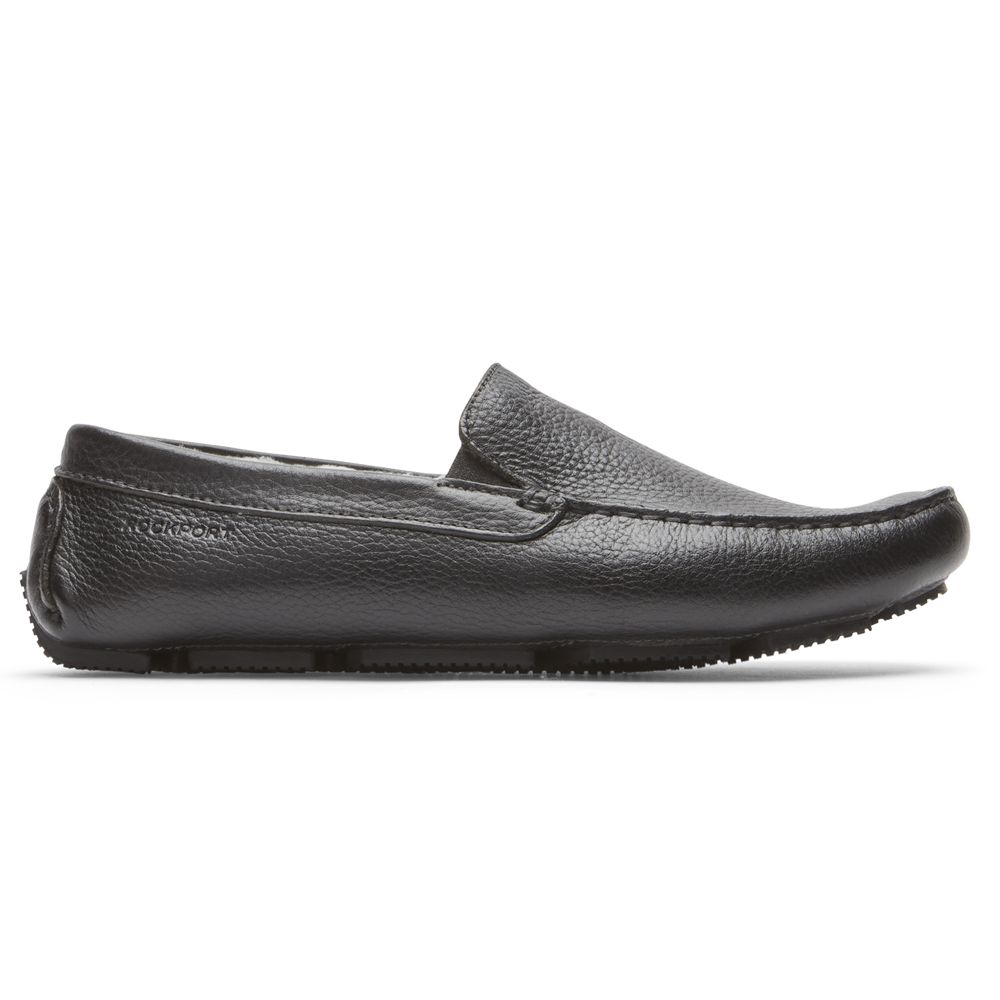 Rockport Rhyder Slipper - Mens Slip-Ons - Black - NZ (UTW-240519)